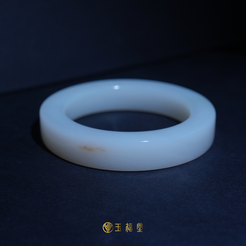 【特惠新品】 新疆和田玉且末白玉手镯 | 直切方镯58mm【微棉】