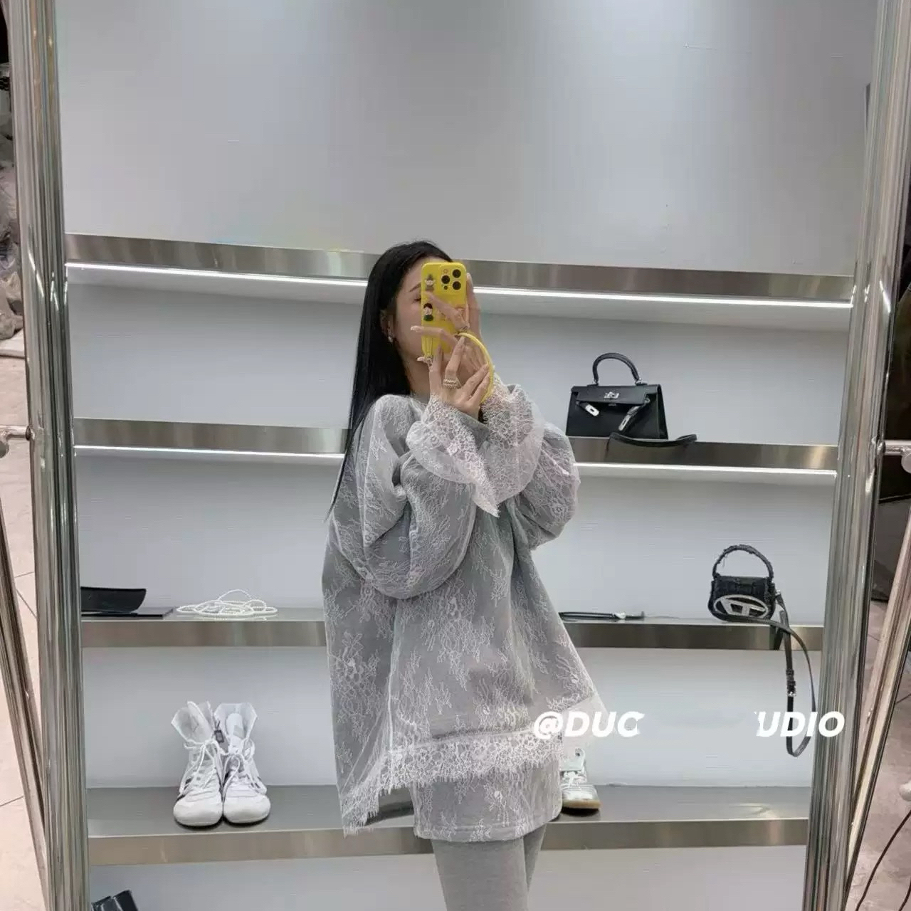 VaVa家：大码女装「蕾丝绮梦」冬季超美蕾丝设计感加绒上衣短裙套装