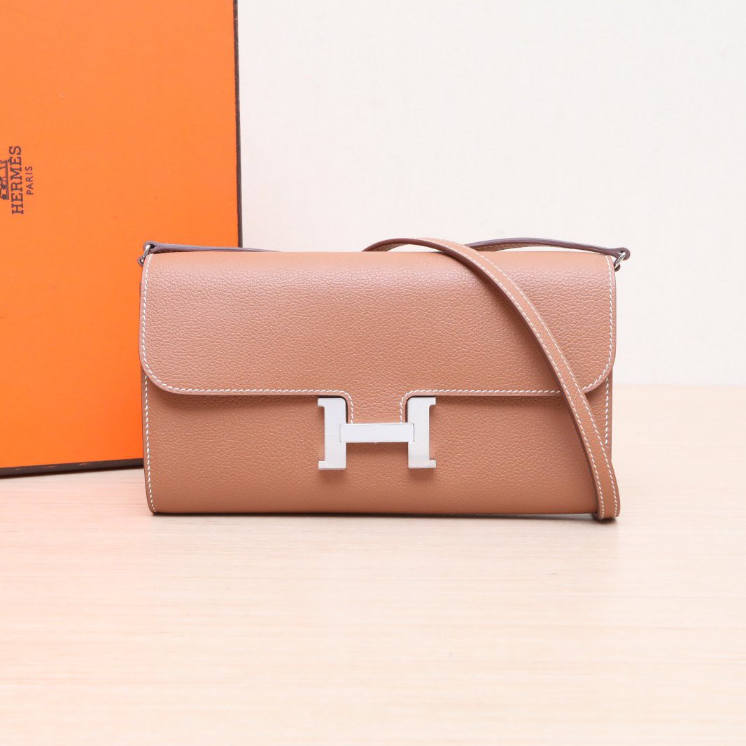 99新 Hermes/爱马仕 【小花念念】康康 TO GO 钱包 金棕色 W刻包