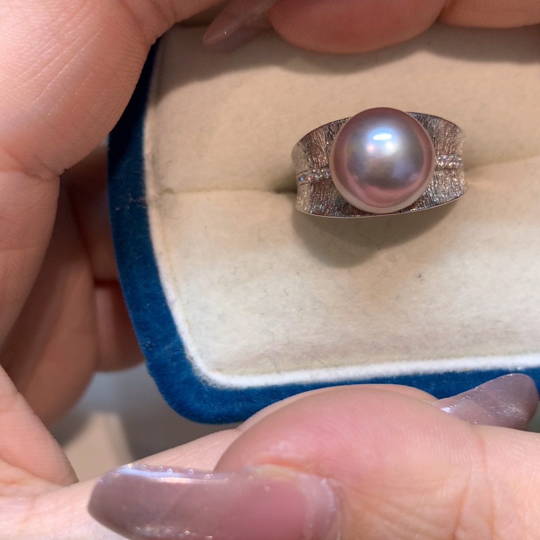 淡水珍珠戒指银S925镶嵌