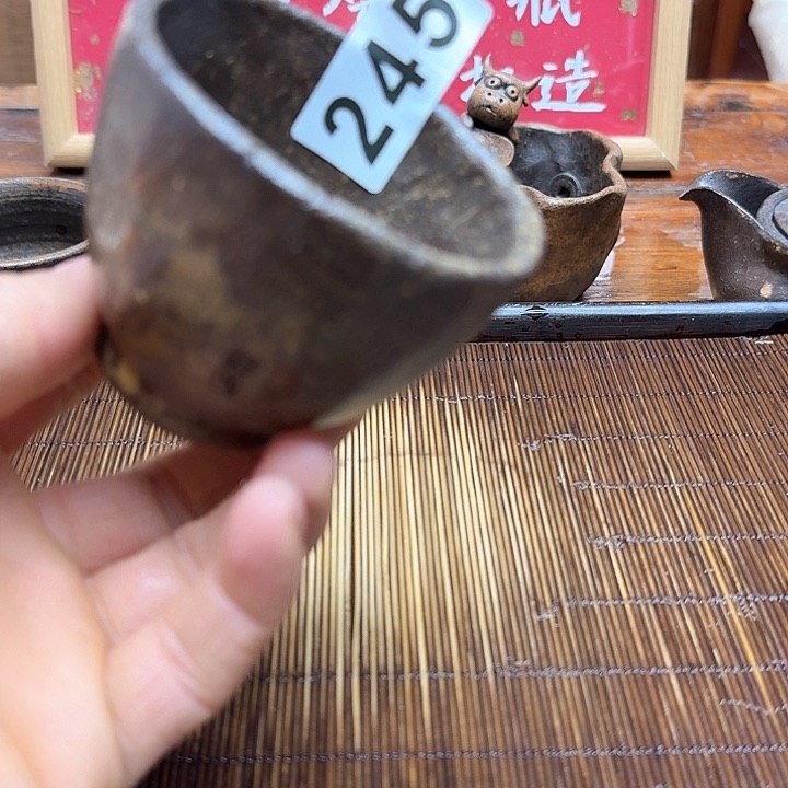 纯手工制作粗陶茶具