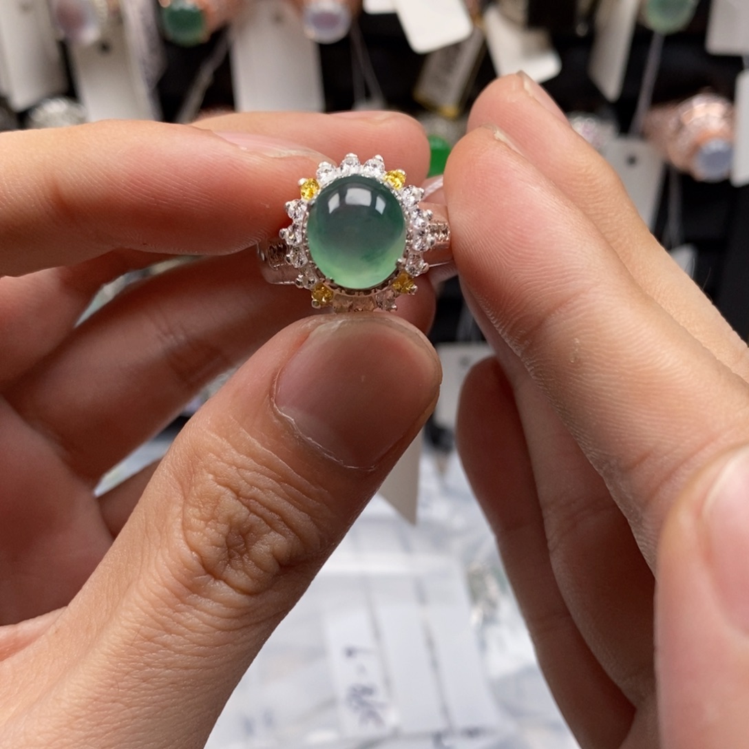 翡翠戒指未镶嵌天然缅甸翡翠a货