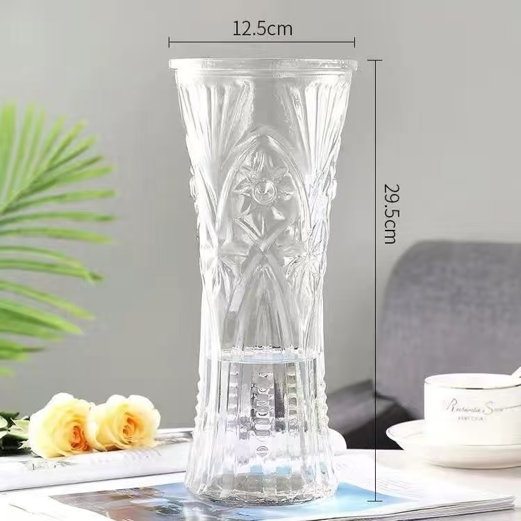 加厚大号玻璃花瓶透明客厅摆件水培植物富贵竹百合