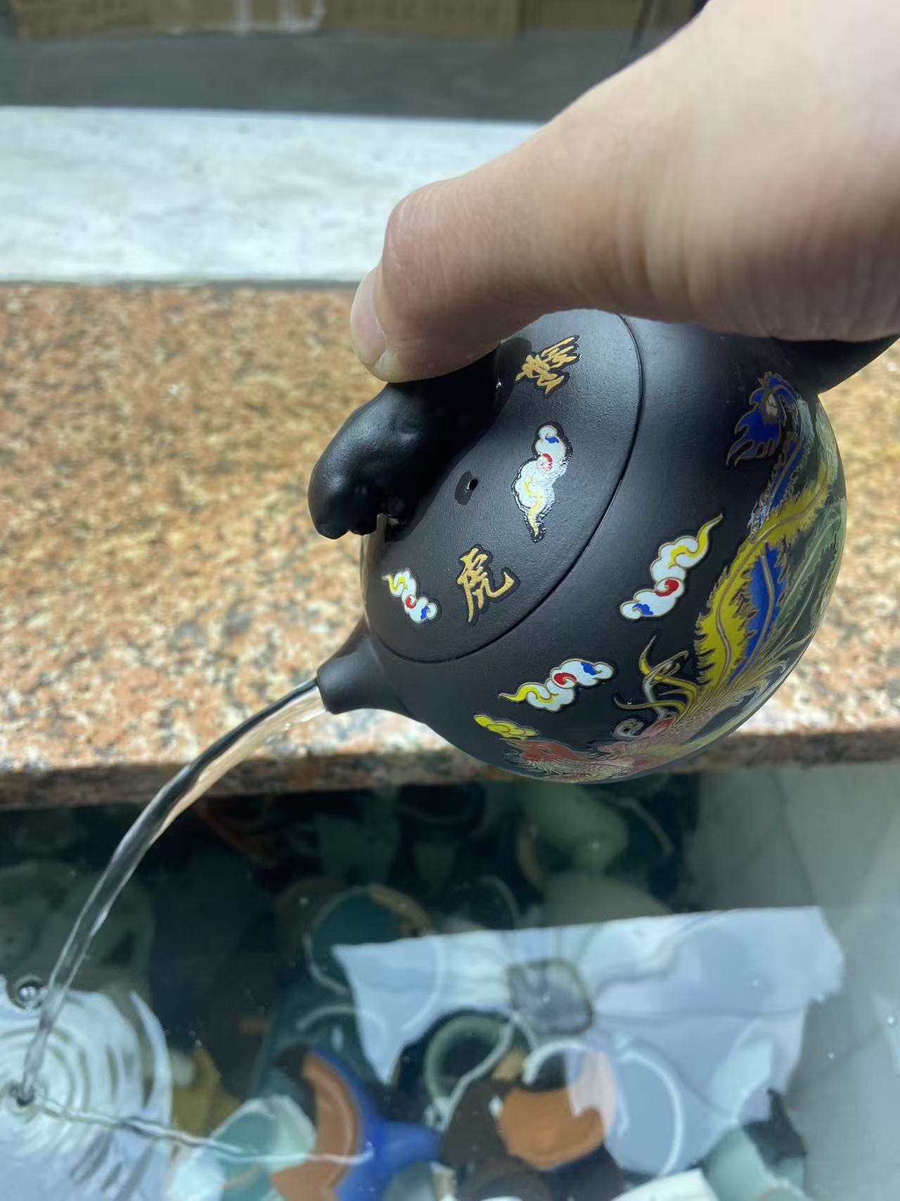 【闪购商品】Z深井老紫泥龙凤虎啸（遇热变色）西施壶