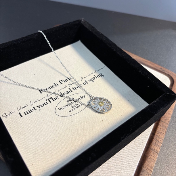 铜合金项链 椭圆花花项链XL3822