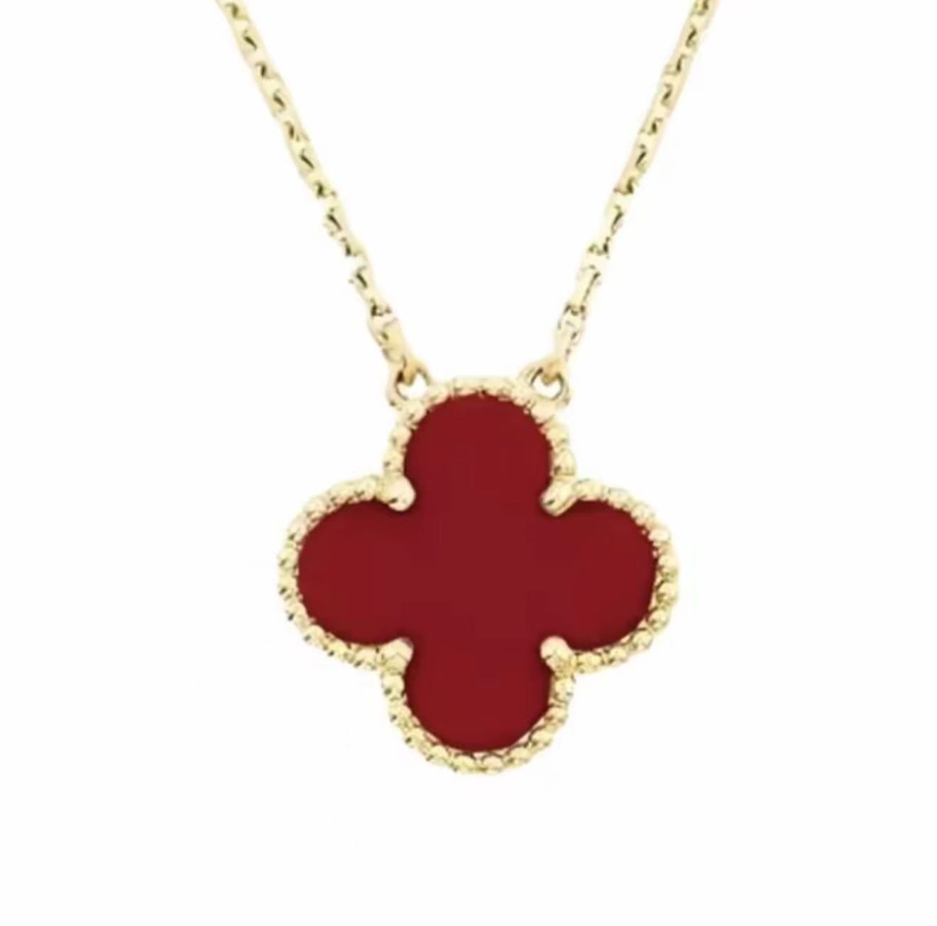 合金项链 项链 单花四叶草 轻奢高级 cnc高定工艺