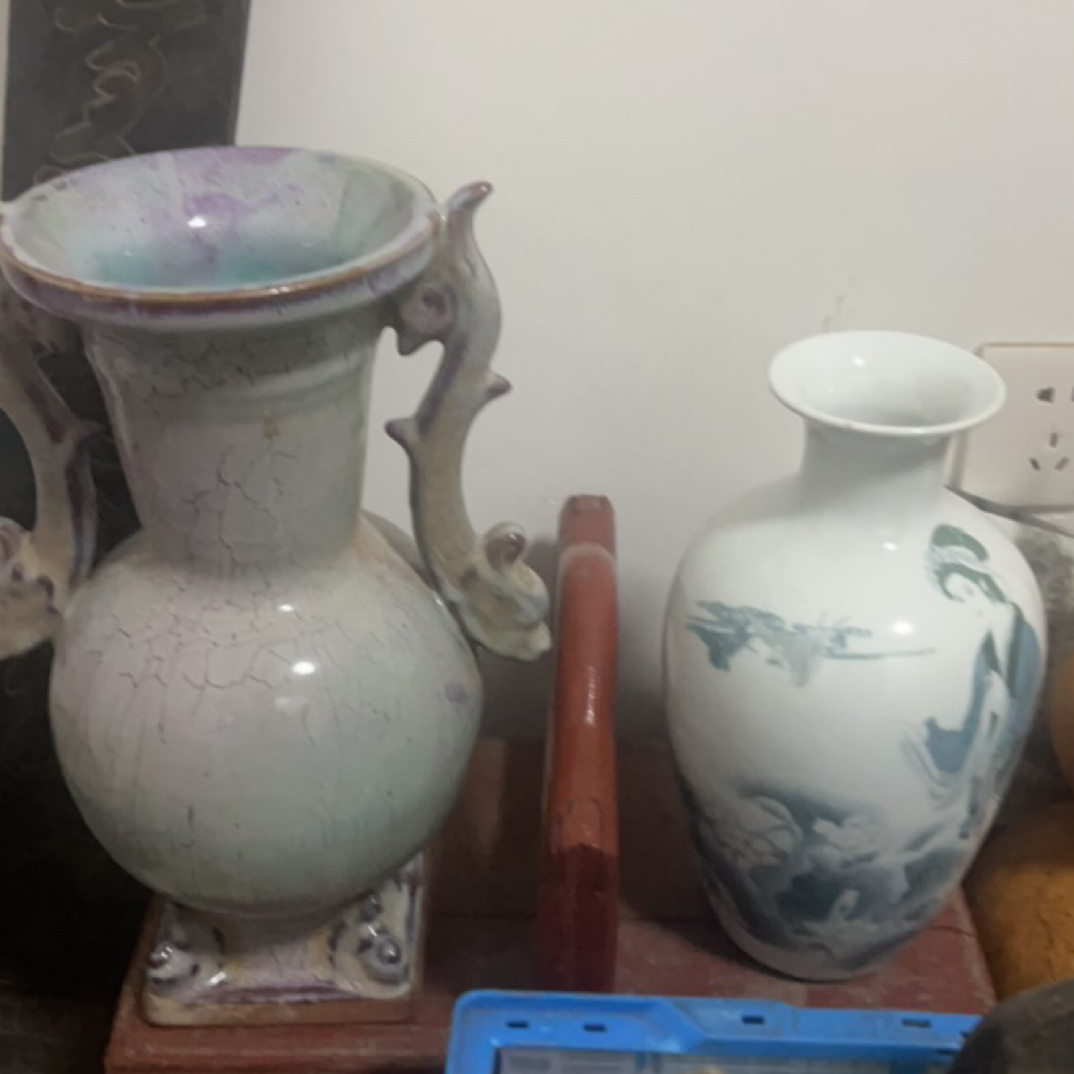 钧瓷仿古开片陶瓷花瓶现代家居客厅装饰古典工艺品摆件
