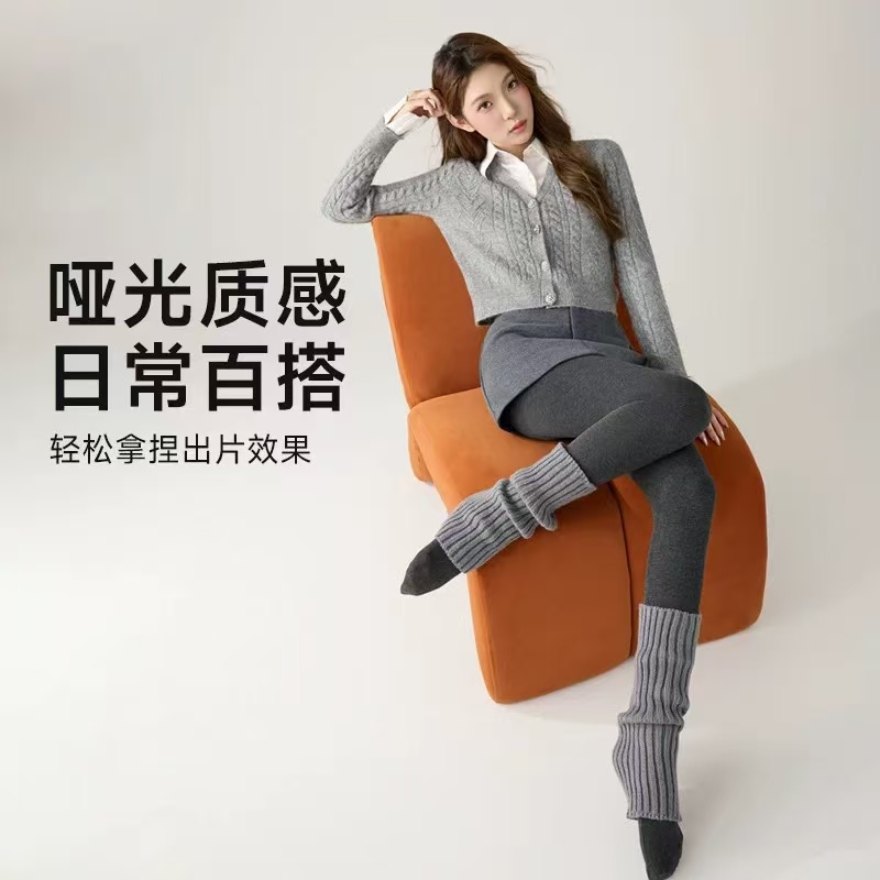【miss打底裤】女秋冬季加绒黑灰色外穿保暖压力显瘦加厚连裤袜子