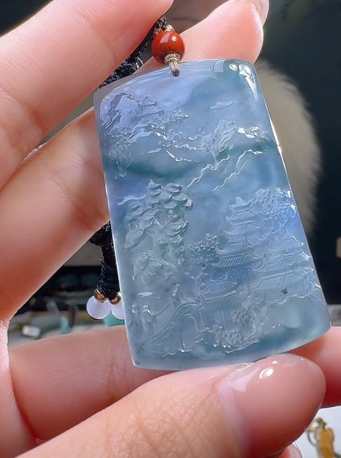 天然A货翡翠山水