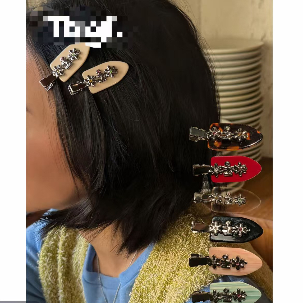 金属鼓鼓小花边夹具体以主播讲解为准发卡