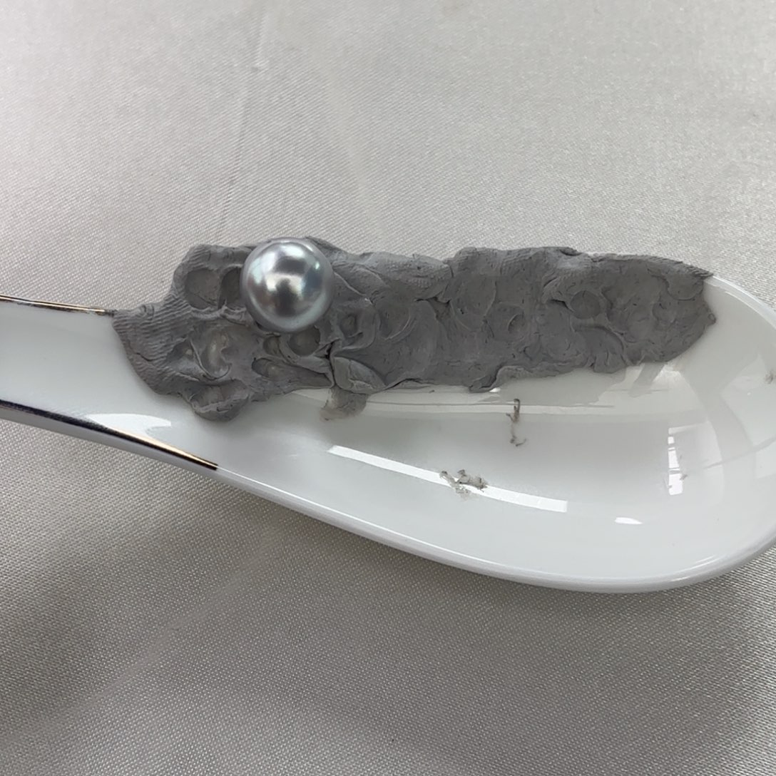 定制海水珍珠裸珠未镶嵌10-11铂金灰一颗