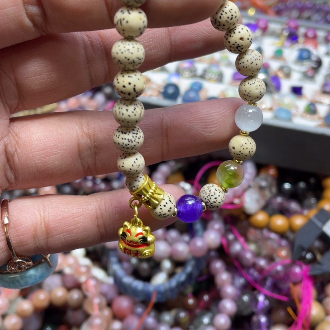 紫晶颈饰银S800镀金镶嵌