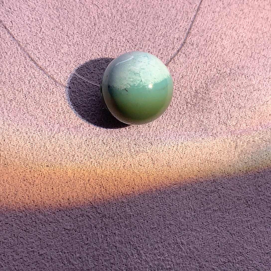 未镶嵌绿松石雪山水波纹圆珠