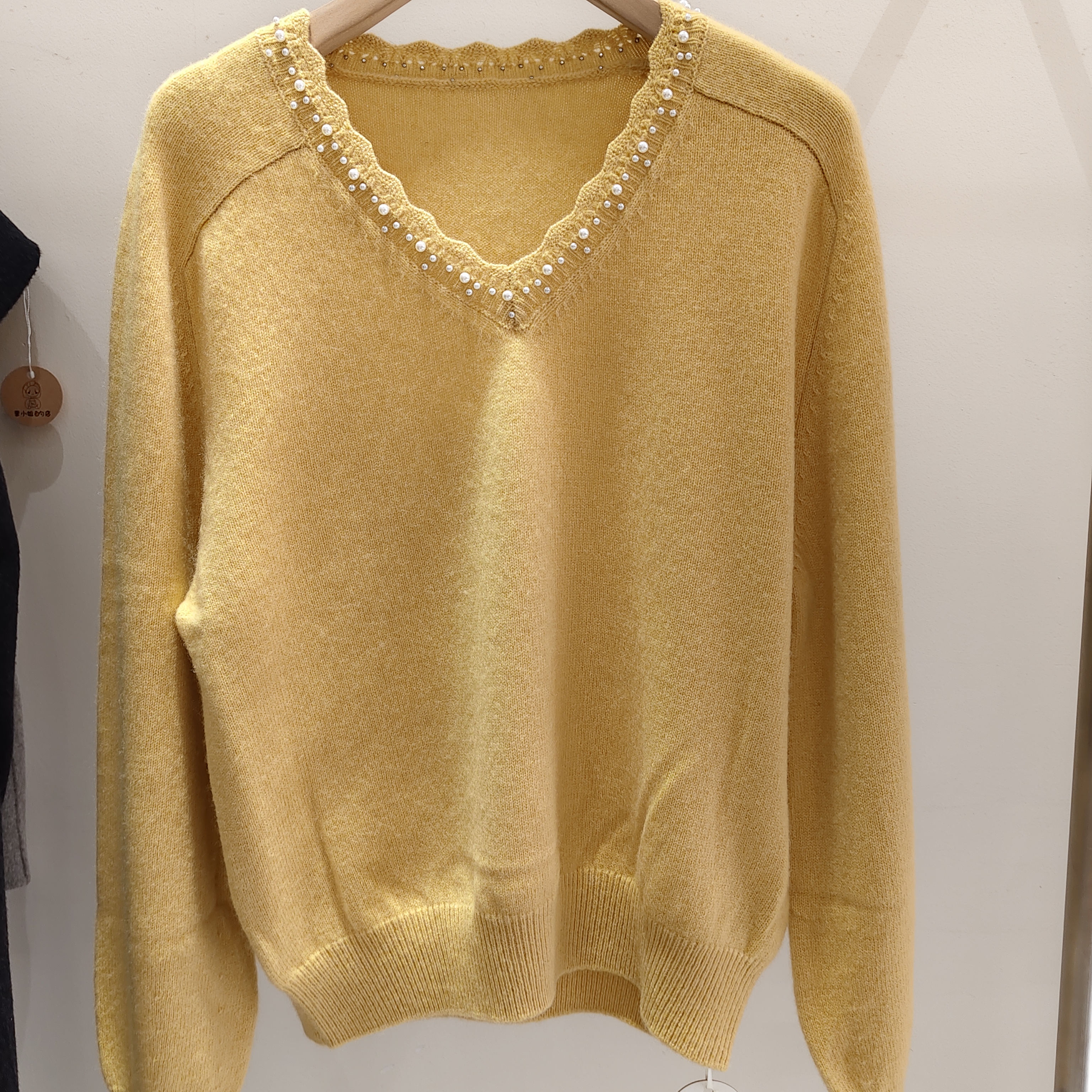 福利款款绵V领针织衫女秋冬高级感气质毛衣内搭打底不退不换