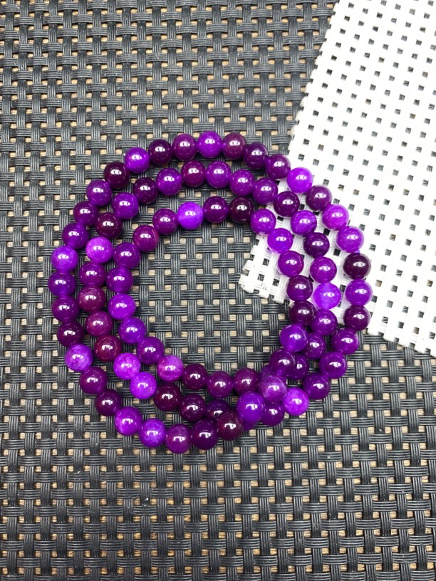 玉化樱花紫舒6mm三圈手串911