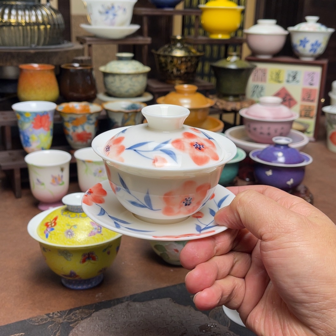 素铭品瓷釉下彩茶具