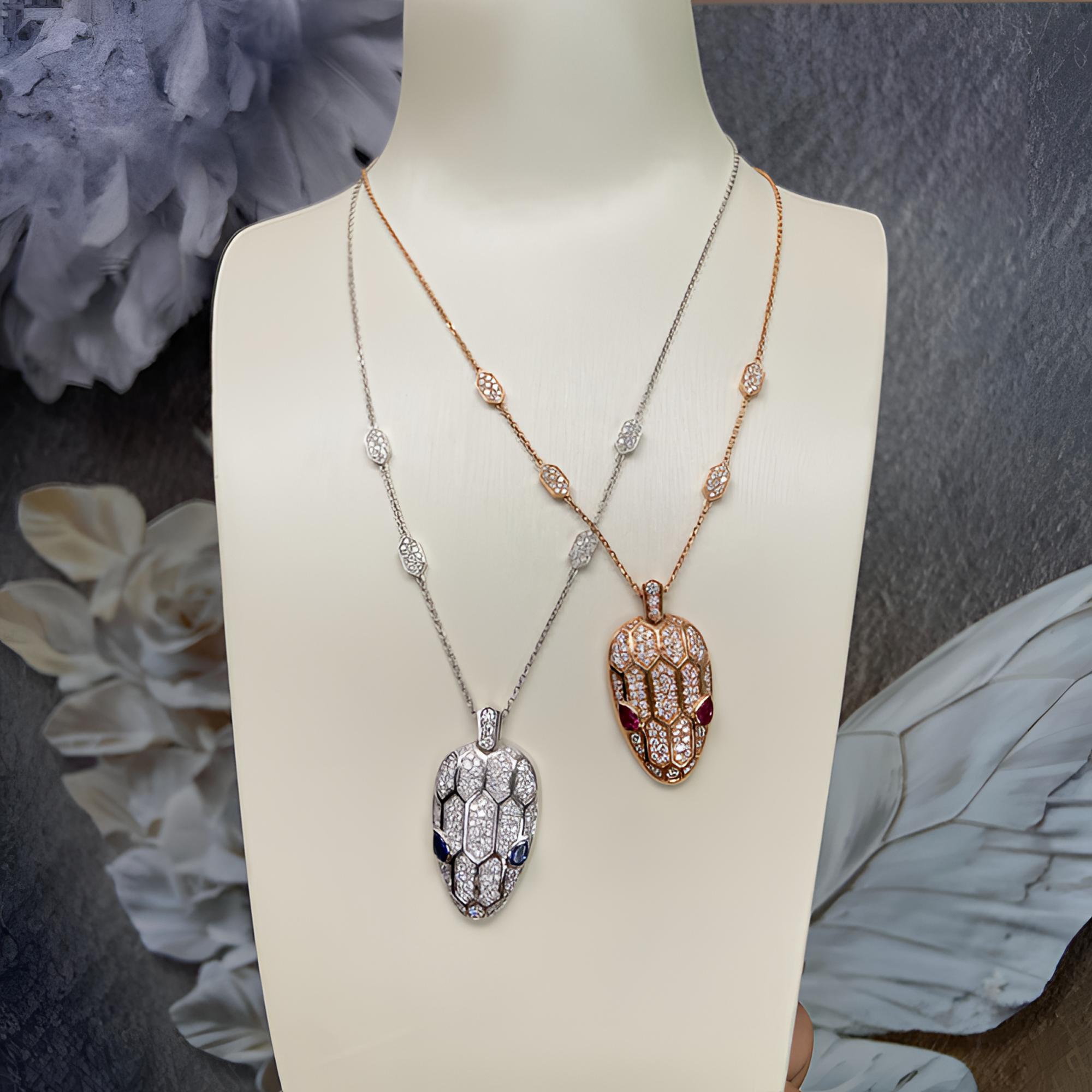 实验室培育钻石【玉素专属】18k金重金满镶钻蛇头套链（72小时鉴赏期