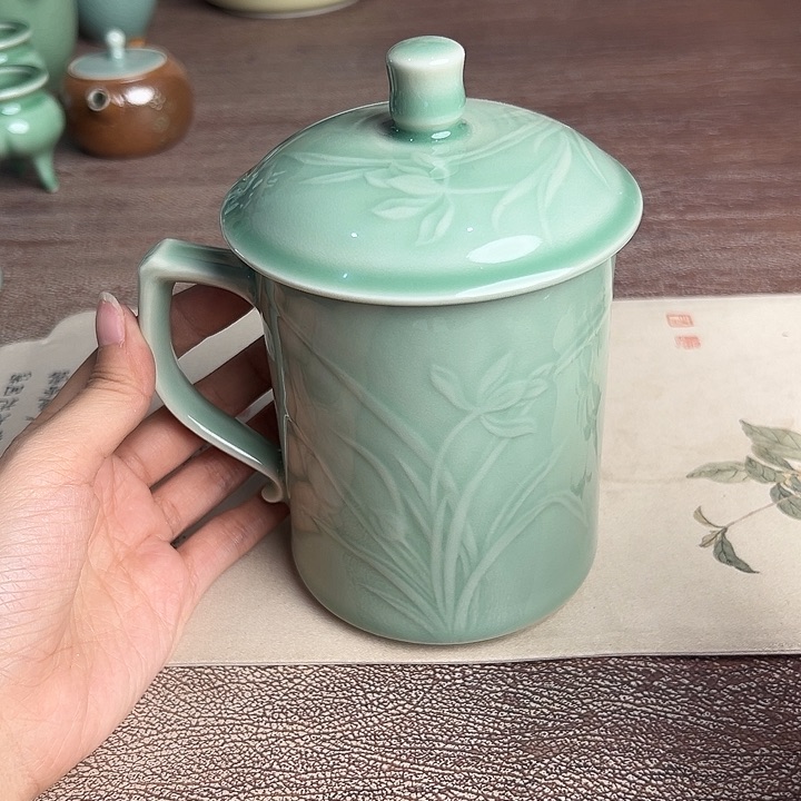 龙泉云间青瓷小米茶器