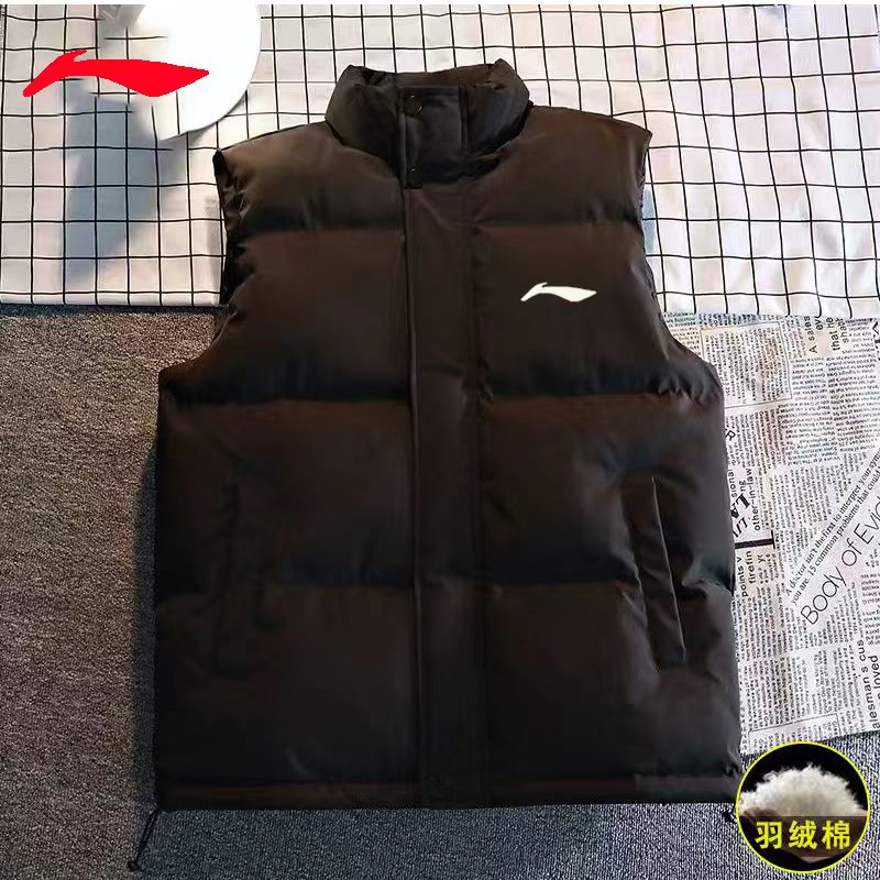 李LN宁情侣保暖羽绒马甲国家队男女款马甲厚款宽松常规款立领外套