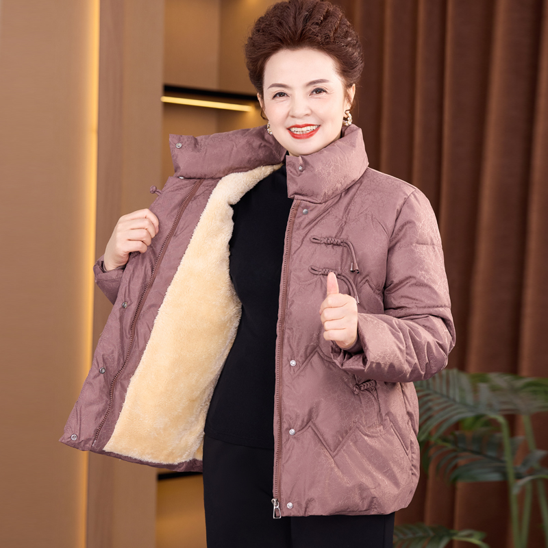 棉服妈妈装短款2025新款时尚宽松显瘦加厚保暖设计感保暖加绒棉衣