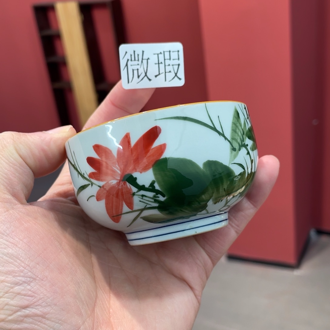 釉下手绘茶具微瑕