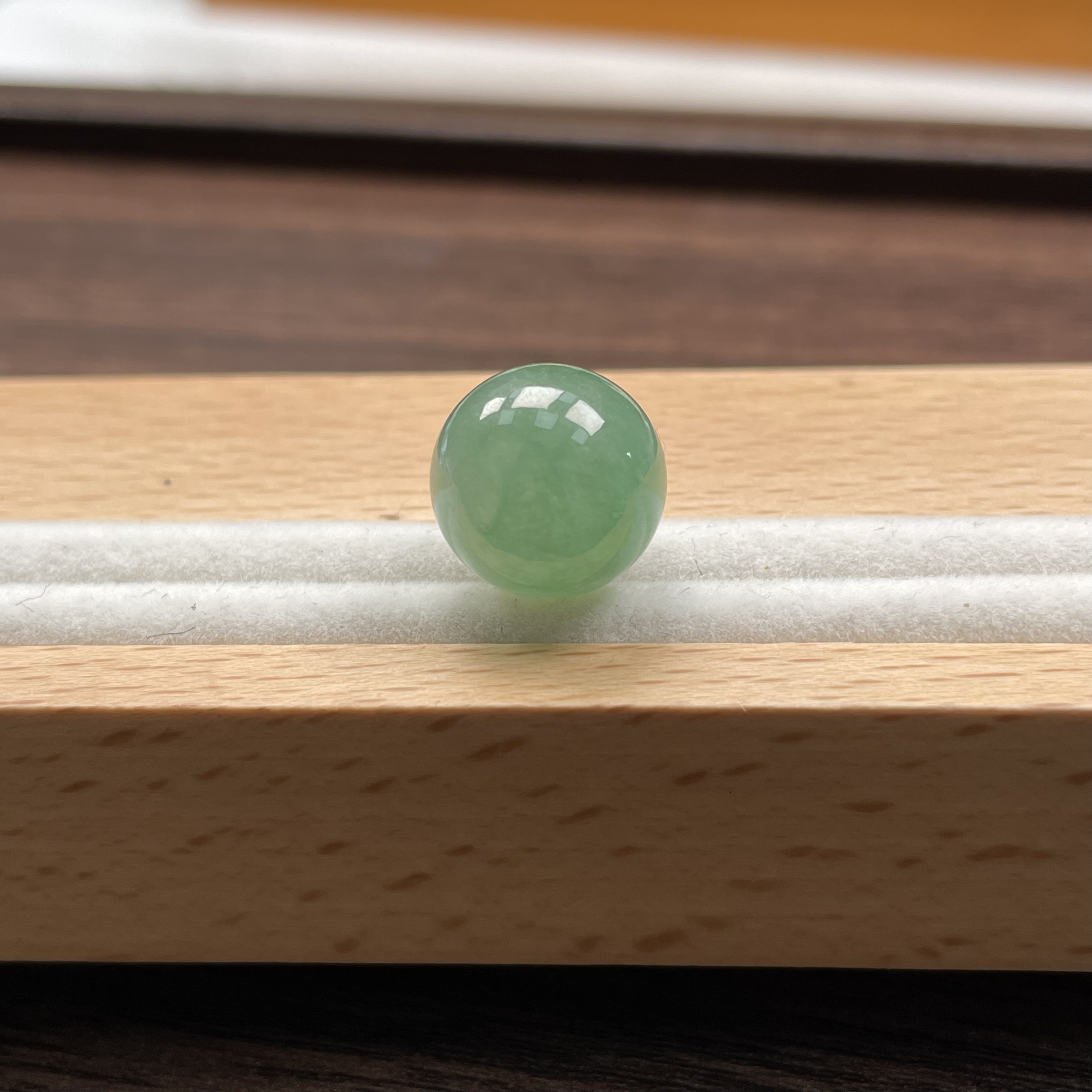 天然缅甸翡翠a货-翡翠单珠绿圆珠12.2