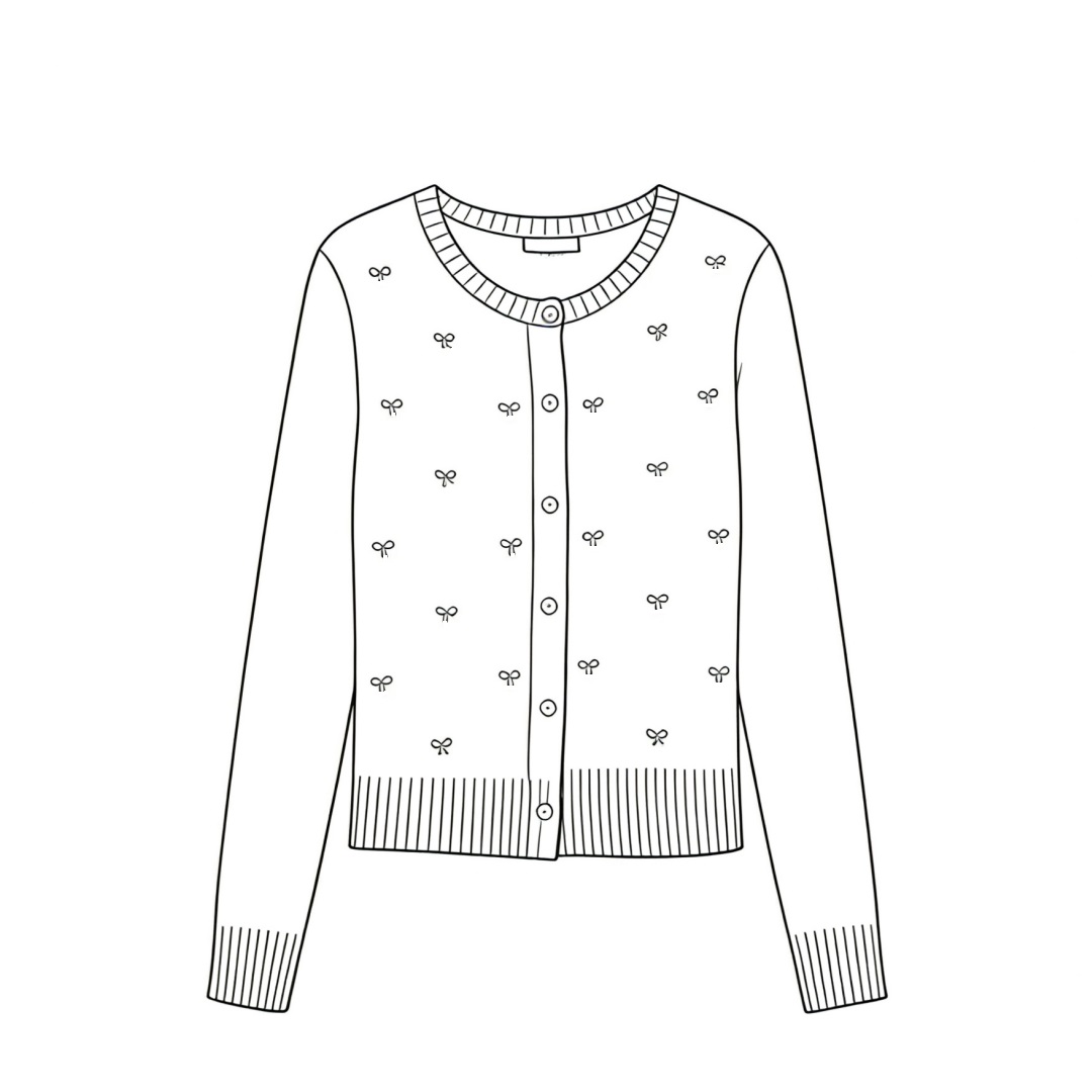 【Montendre】秋冬新款 J 时尚百搭绵羊毛混纺白色甜美蝴蝶结毛衣女