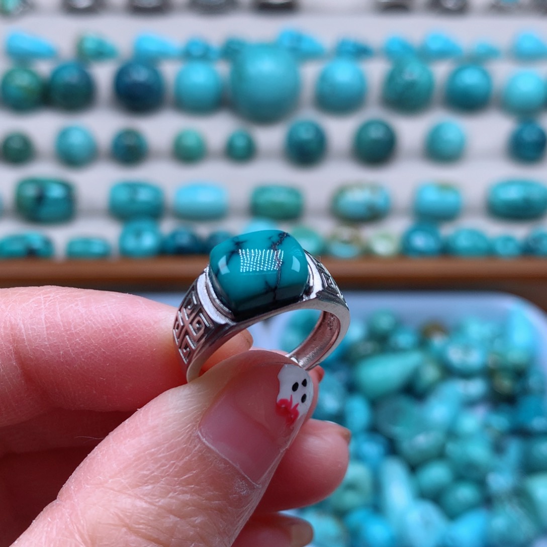 绿松石颈饰银S925镶嵌