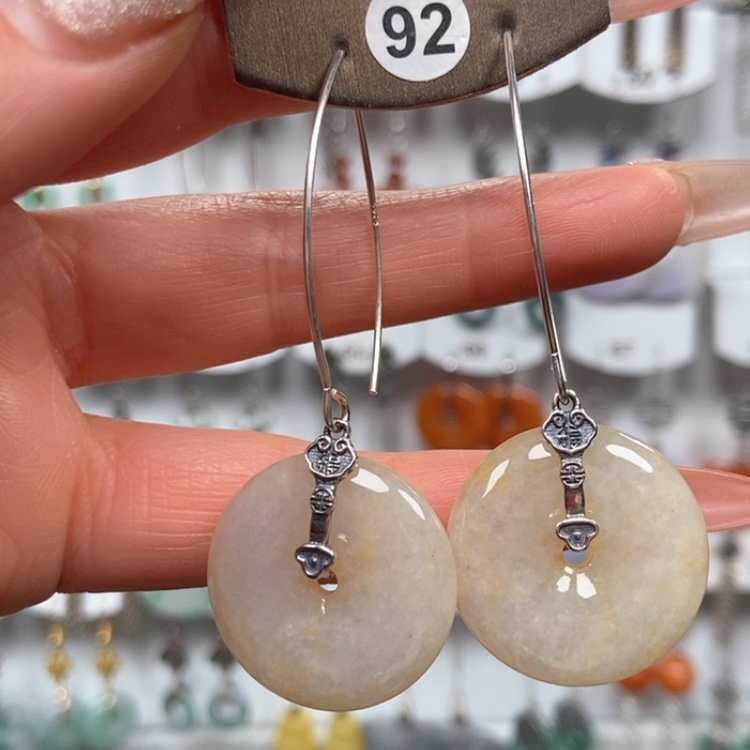 【闪购商品】翡翠耳饰银S925镶嵌优化