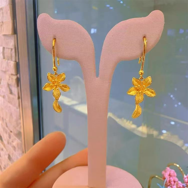 ML0078 原料手工制作时尚精品 玫瑰花耳线