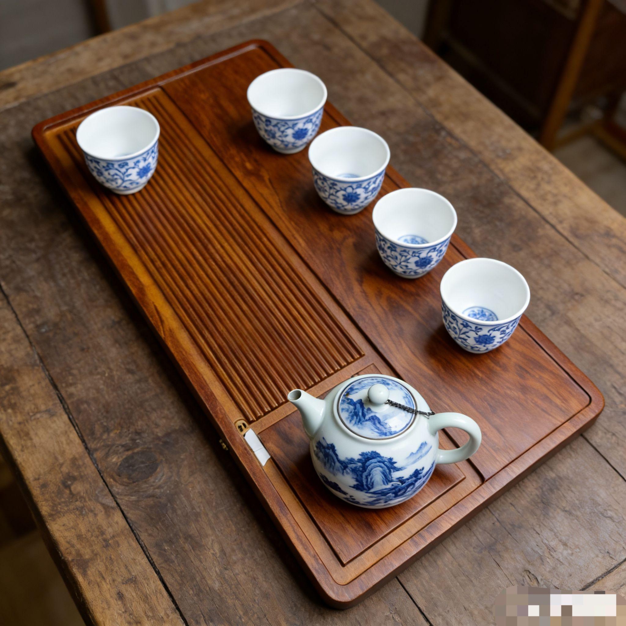 【品益】尺寸80*40*3cm-高端茶盘-干湿两用-颜色（花梨色）