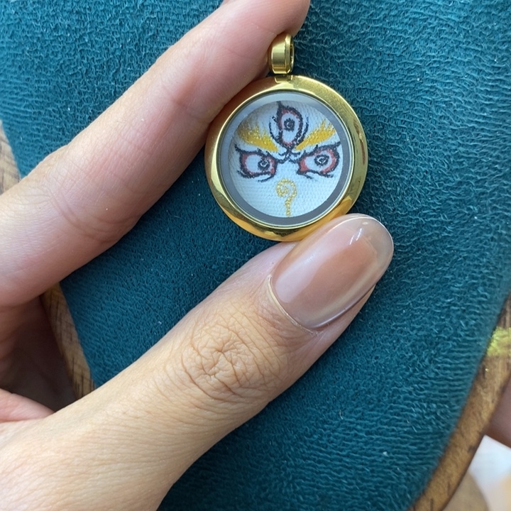 藏式白米爷法眼纯手绘唐卡2cm