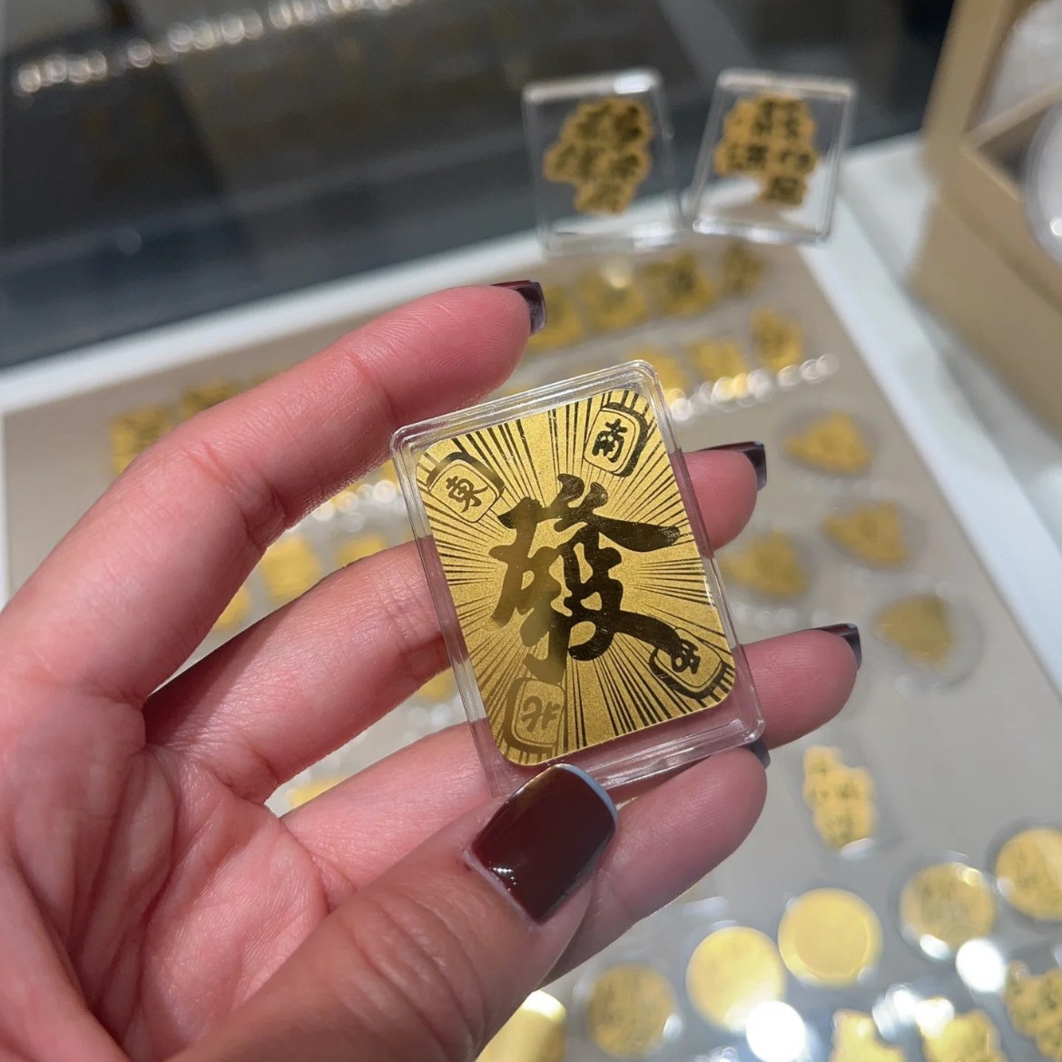 手机壳背景贴 ：麻将發 37*27mm