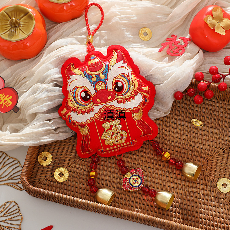 2026新款马年新年装饰挂件春节过年客厅场景布置喜庆福字风铃挂饰