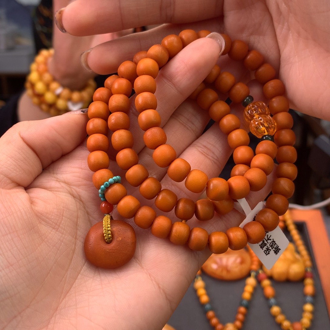 蜜蜡手串未镶嵌天然