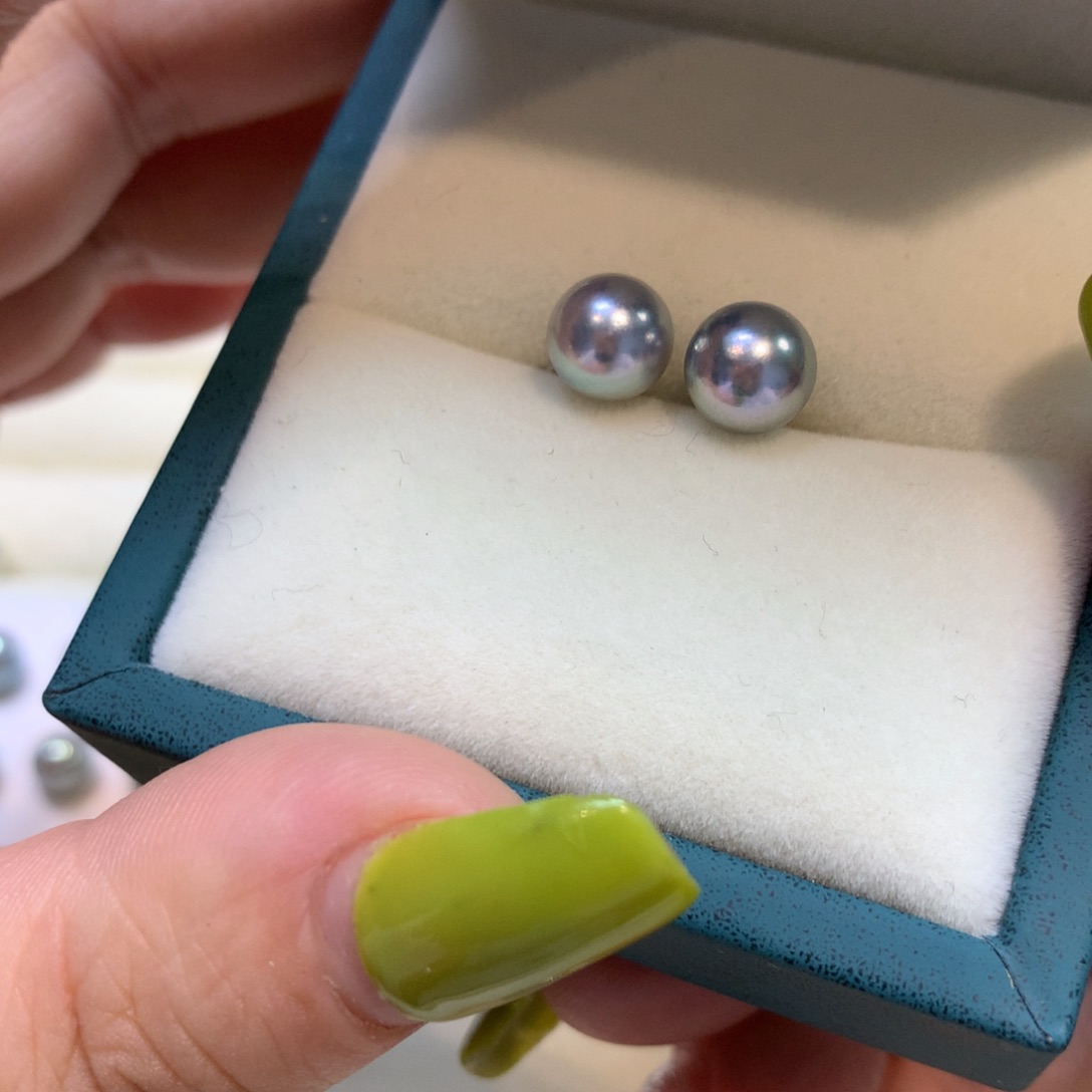 银S925镶嵌海水珍珠耳饰