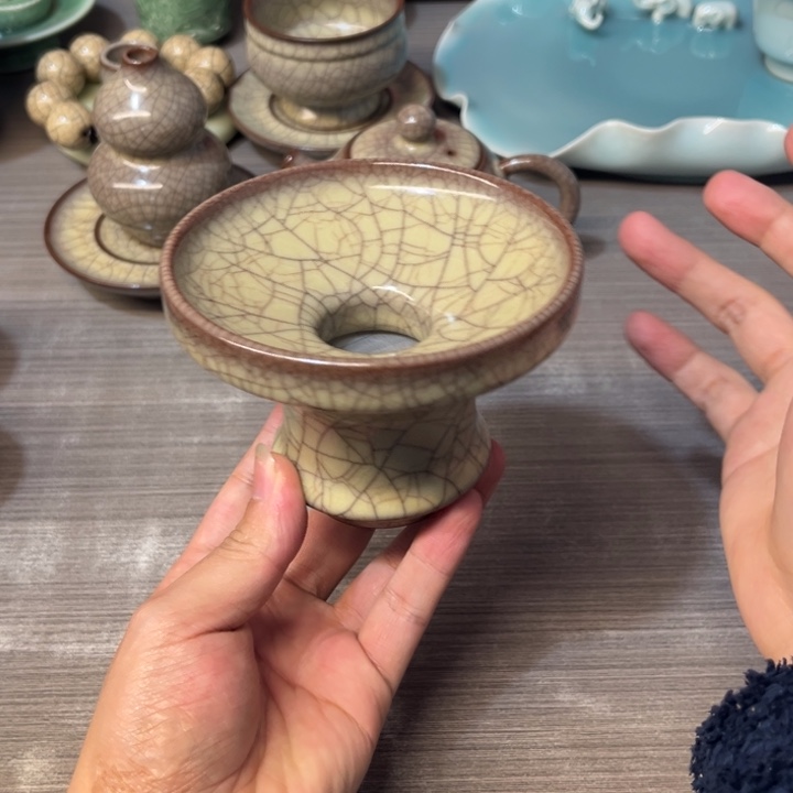 传世哥窑 茶漏特价