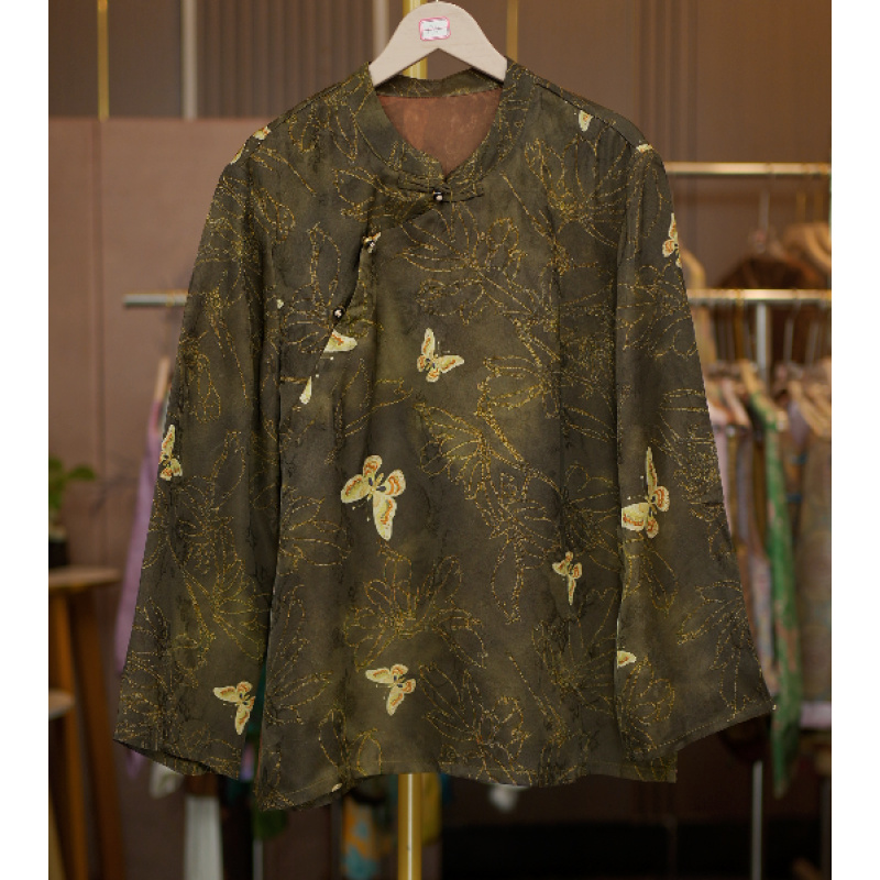 高定版老料上衣1022-幸运福蝶重工重锻花萝老料时尚高级国风上衣