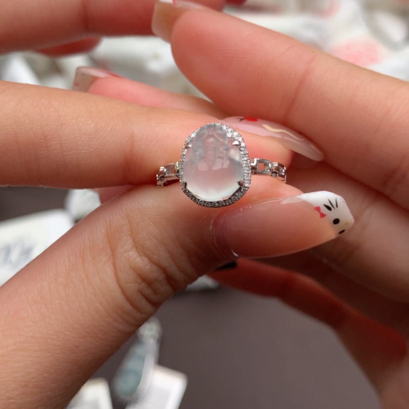 【闪购商品】翡翠戒指18K金镶嵌一