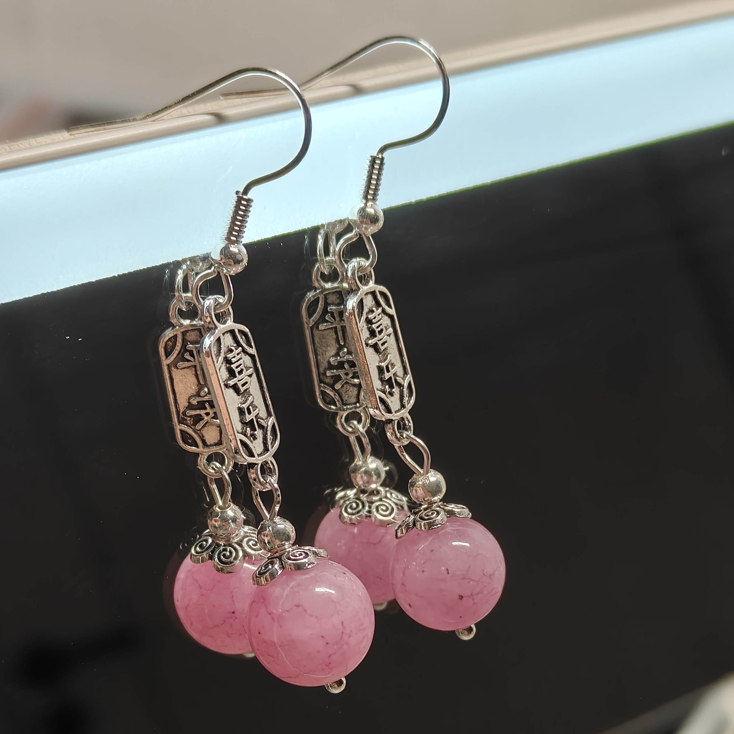 [福利款]天然马粉紫水晶平安喜乐配饰款耳饰气质百搭款耳坠