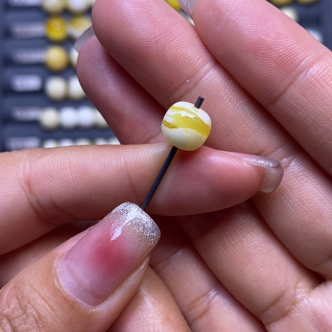 蜜蜡未镶嵌珠宝奇石瓷白橘金妖花老型8,6*7.8mm
