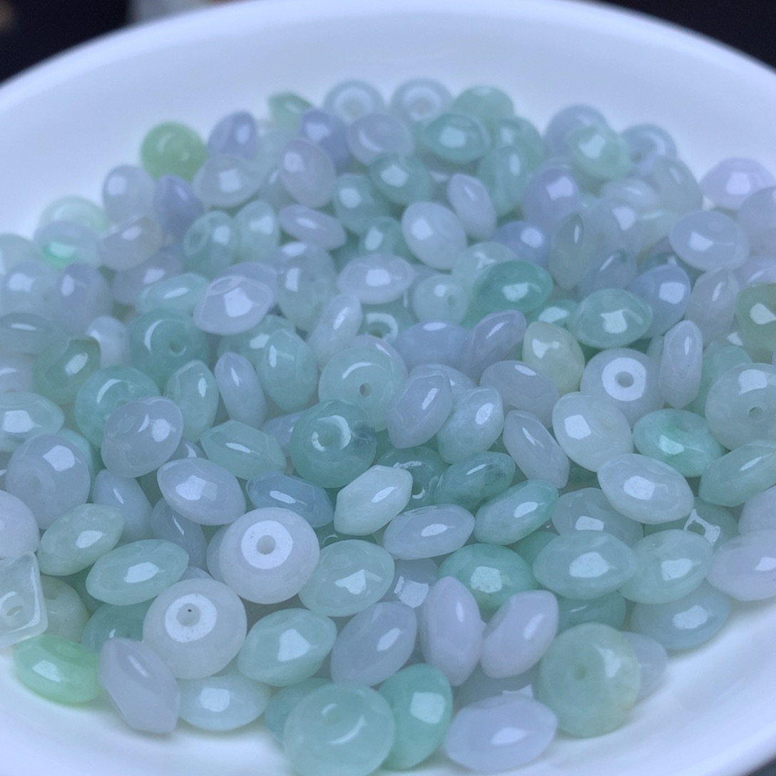 【闪购商品】翡翠手链未镶嵌卡3.6乘7.6冰鼓珠40个