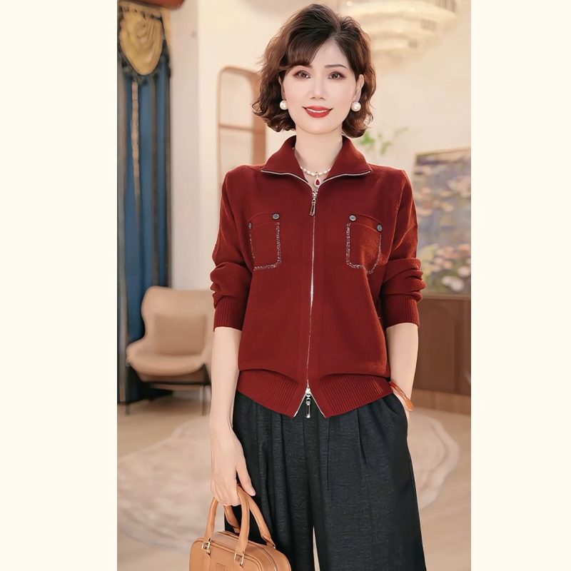 【秋】年轻妈妈秋时尚洋气2025新款洋气中老年针织上衣服