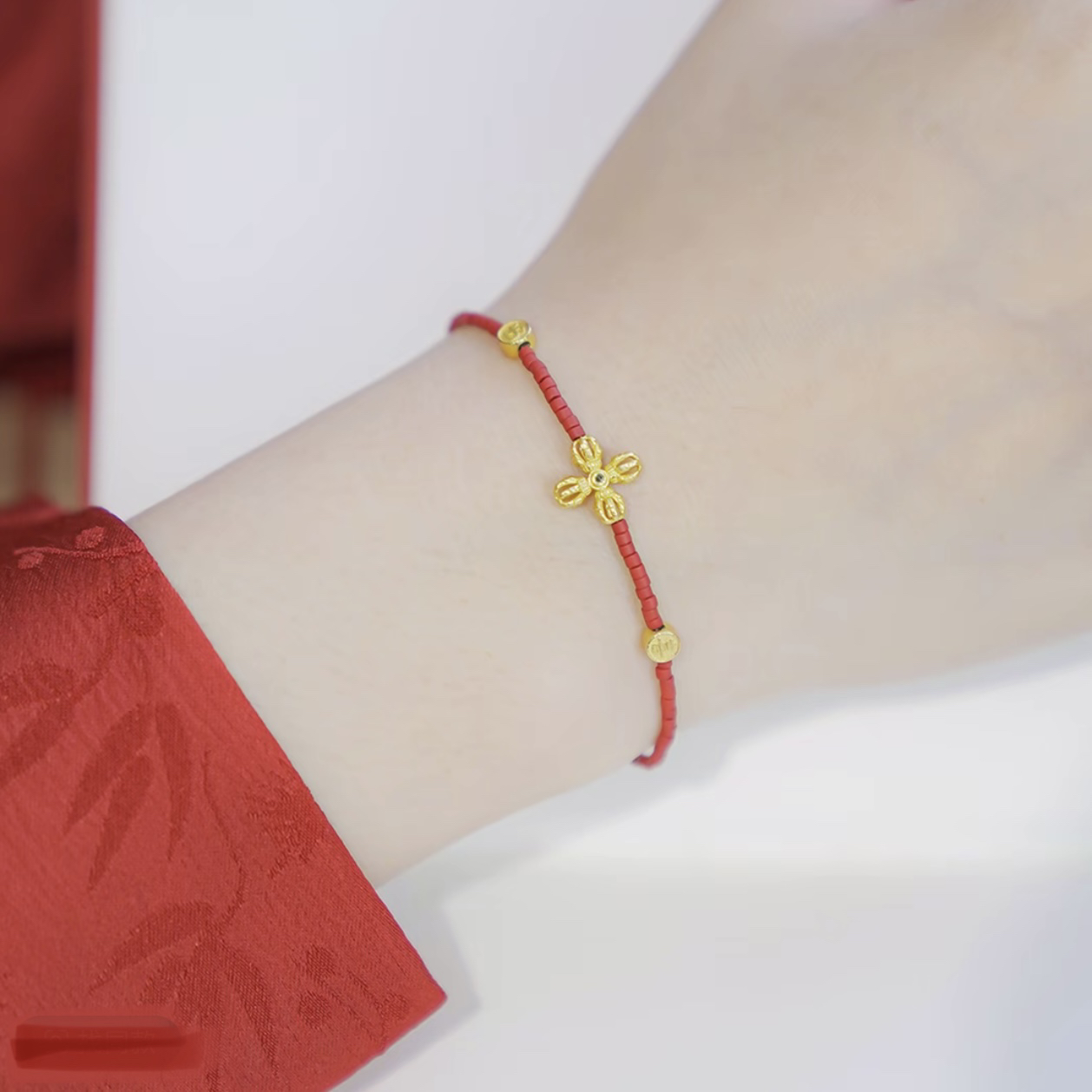合金琉璃手链 【馬上有錢】本命年馬年红琉璃手链 红色红绳升级版
