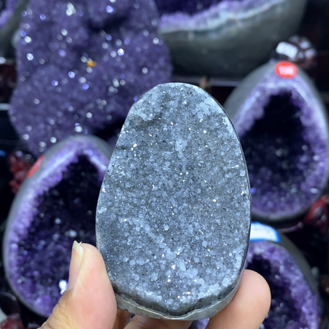 紫晶摆件未镶嵌小小