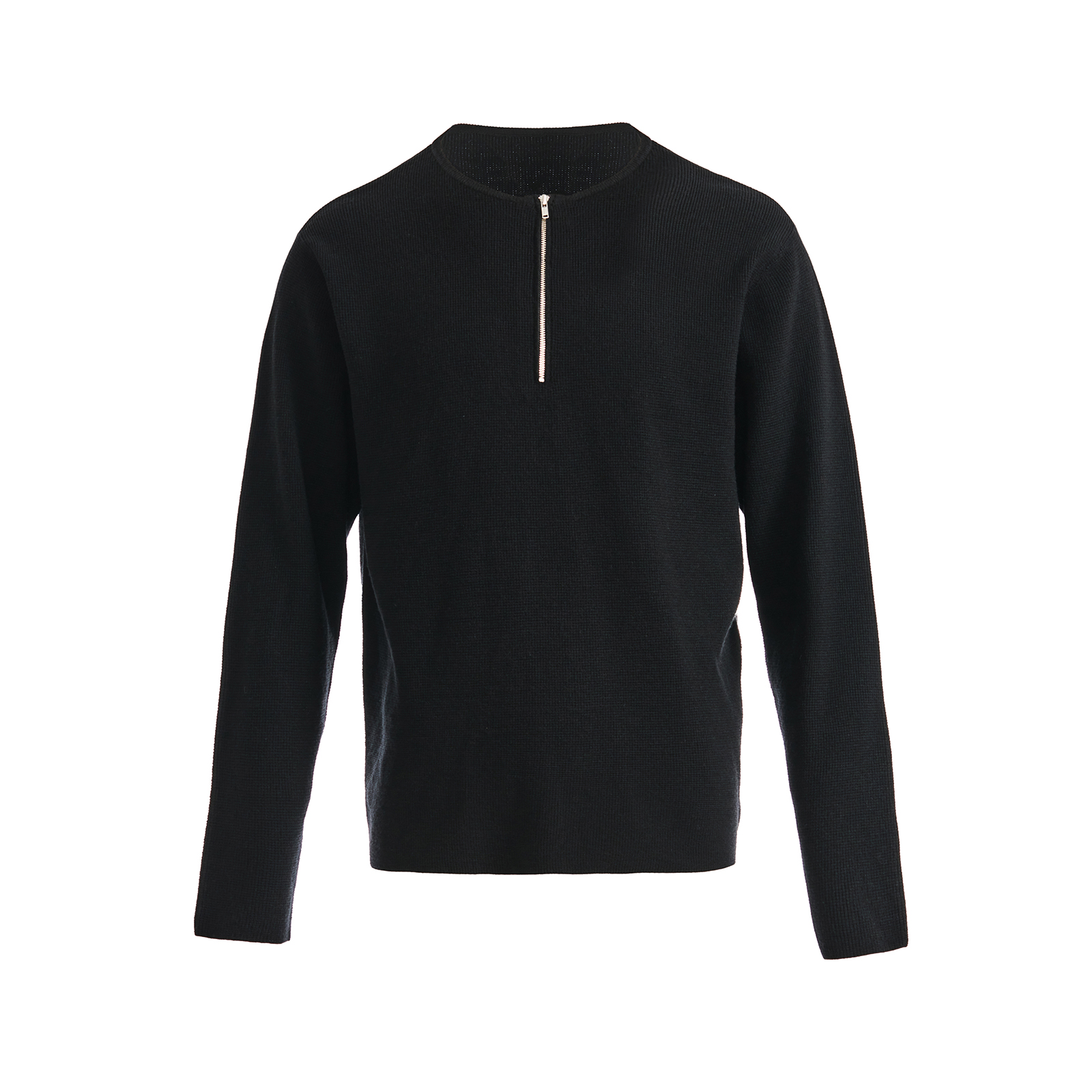 PMW 2025SS 定织华夫格针织半拉链圆领卫衣慵懒宽松长袖休闲内搭