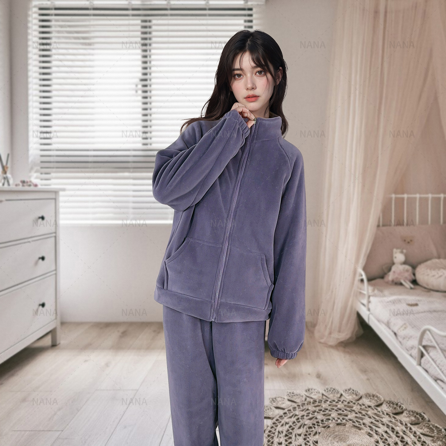 240001小码双层海豚绒套装110-160码