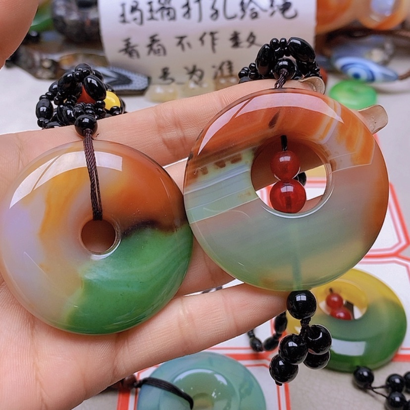 【闪购商品】未镶嵌玛瑙/玉髓珠宝半成品青***草