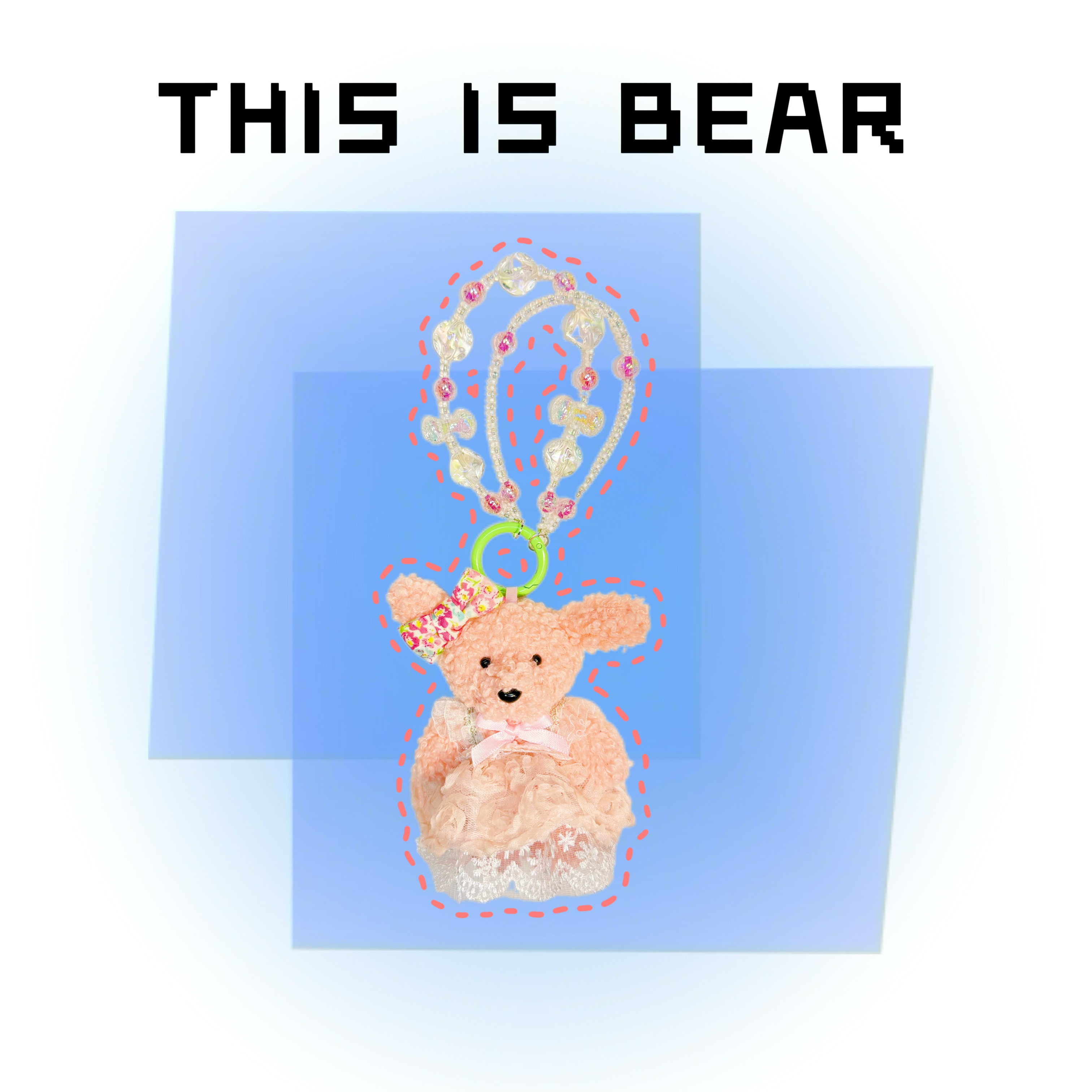 This is Bear•设计师原创包包挂件/手机挂饰/车挂/粉绒裙小狗A142