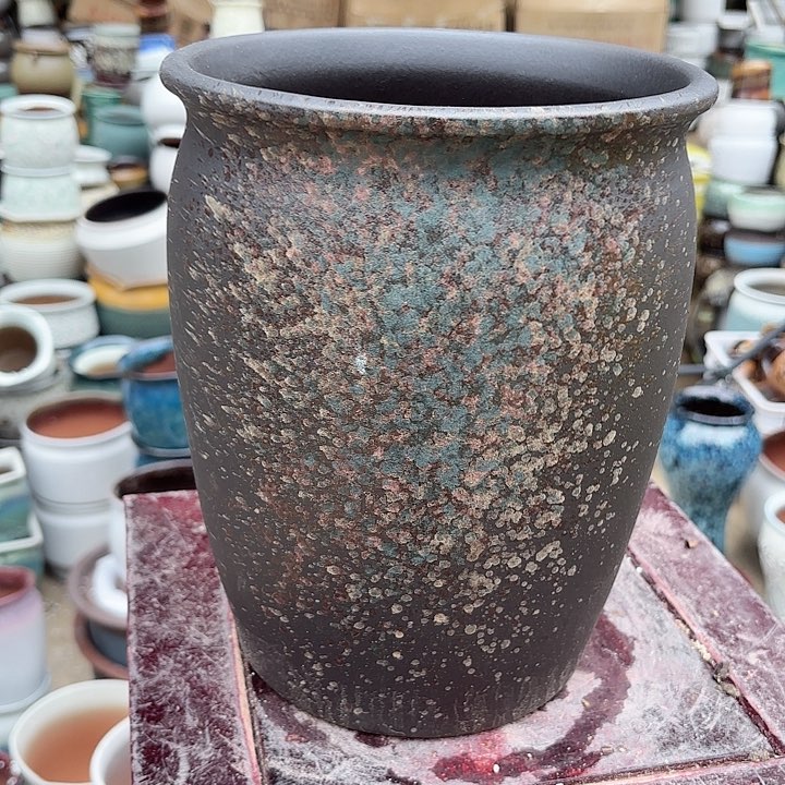 紫砂茶碗泼墨口径20高度25.5